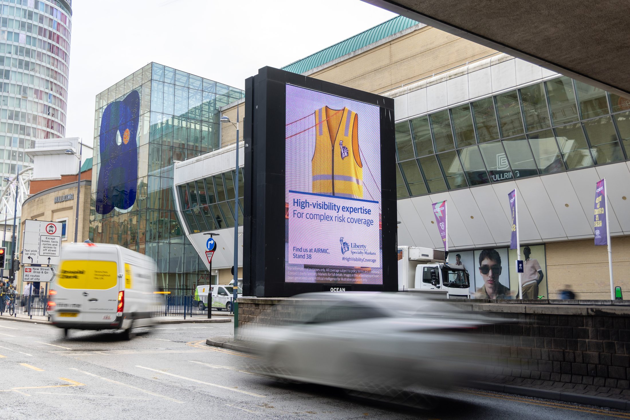 Liberty Specialty Markets billboard at the Bullring, Birmingham